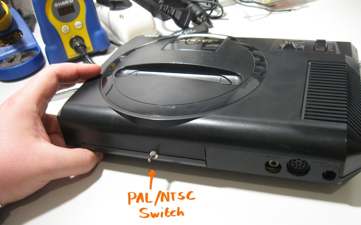 pal/ntsc switch mounted on the case