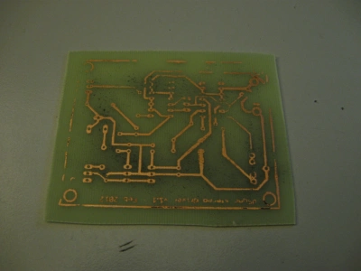 first attempt at pcb etching