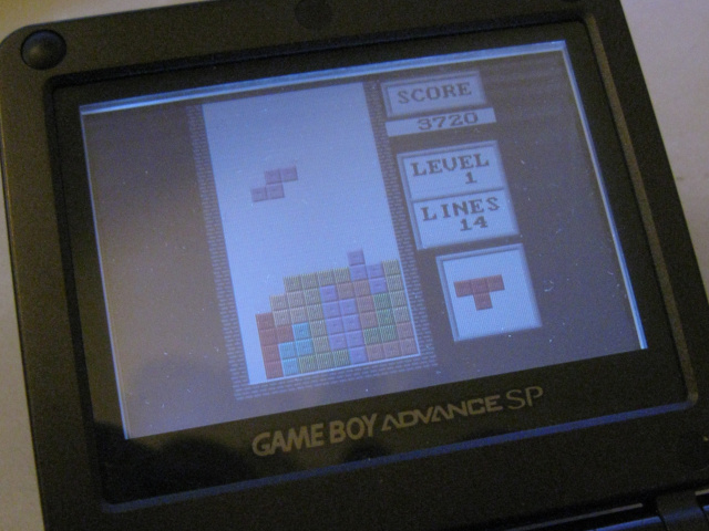 gbatris on a GBA SP